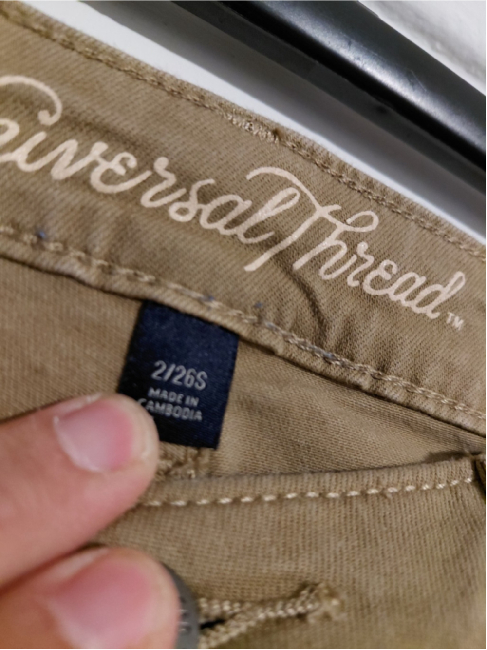 Universal Thread Women's High Rise Slim Straight Jeans Size 2/26r Khaki Beige - Picture 3 of 3